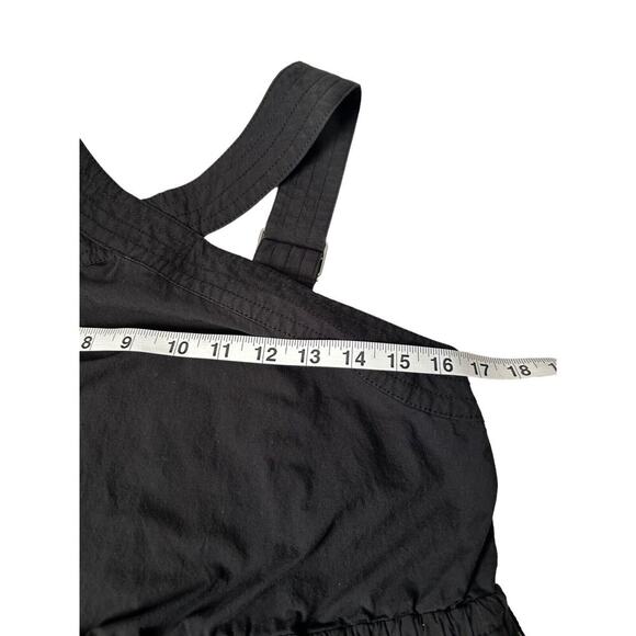 Madewell Dress Womens Size 4 Black Poplin Halter Tiered Criss Cross Midi - Picture 12 of 15